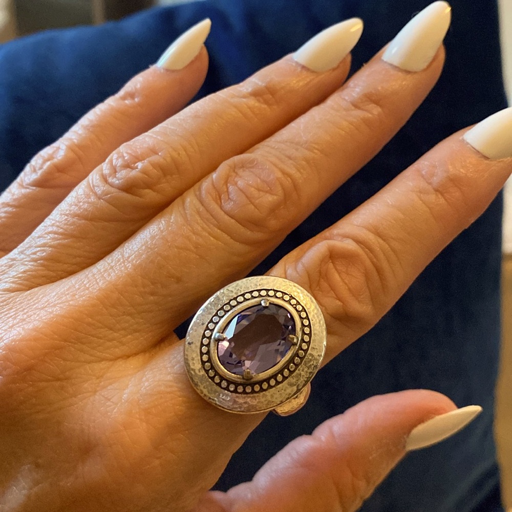 Brighton Grateful Purple Silver Size 9 Ring